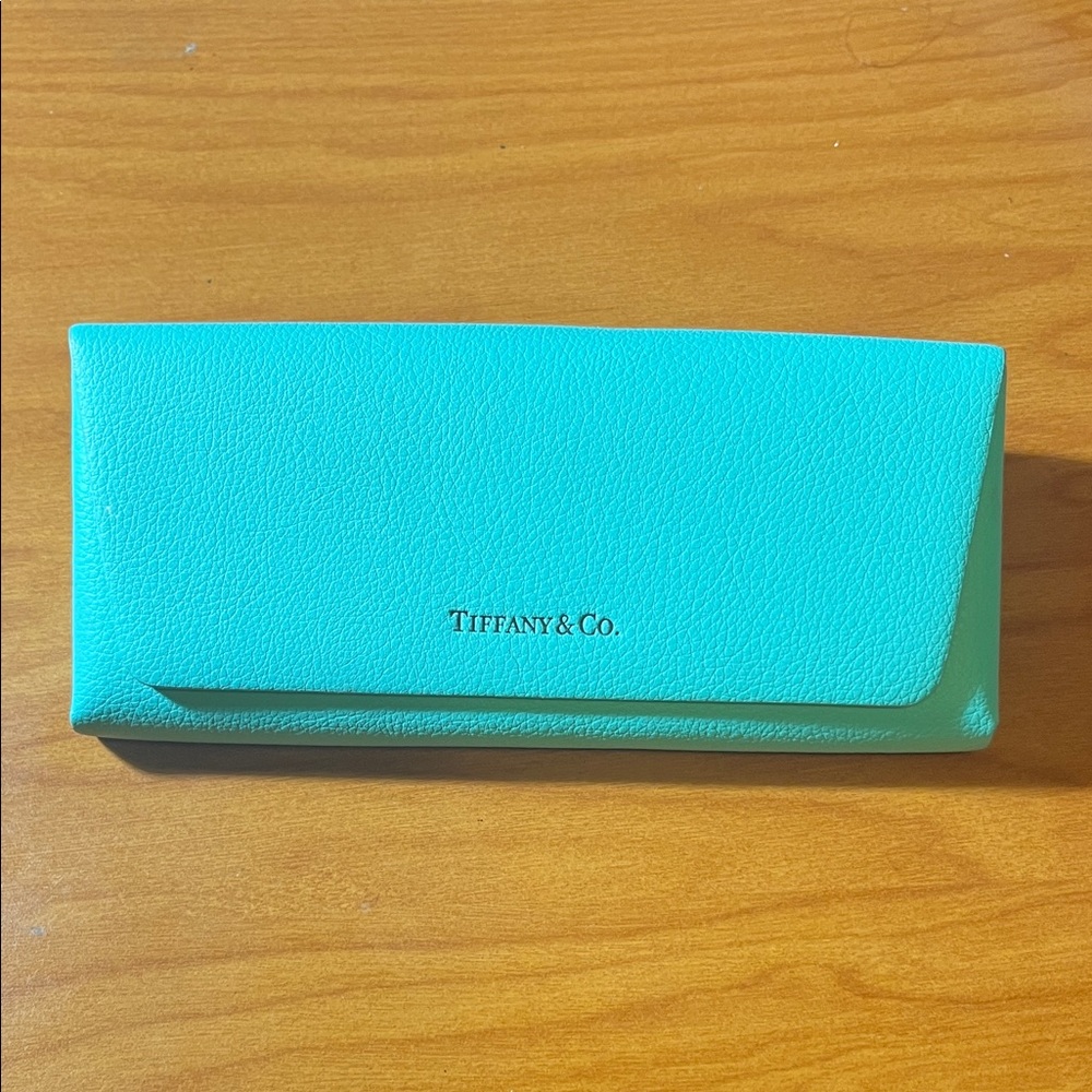 Tiffany & Co. Aqua Glasses Case Leather